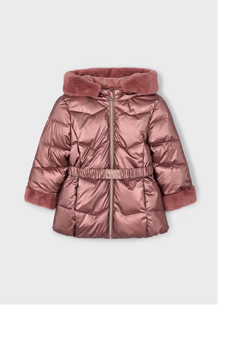 Mayoral Kız Çocuk Parlak Kaban 4-10 Yaş Kahverengi