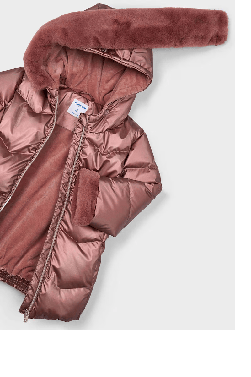 Mayoral Kız Çocuk Parlak Kaban 4-10 Yaş Kahverengi