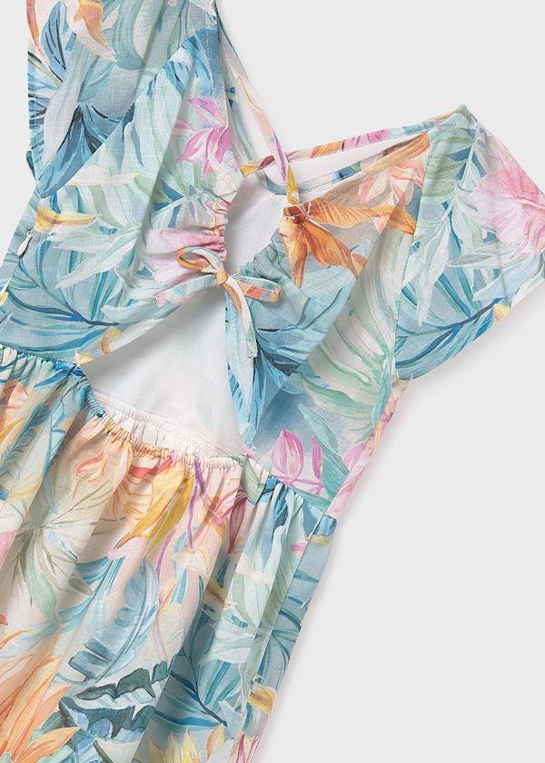 Mayoral Kız Çocuk Sırtı Açık Baskılı Elbise 10-14 Yaş Pembe