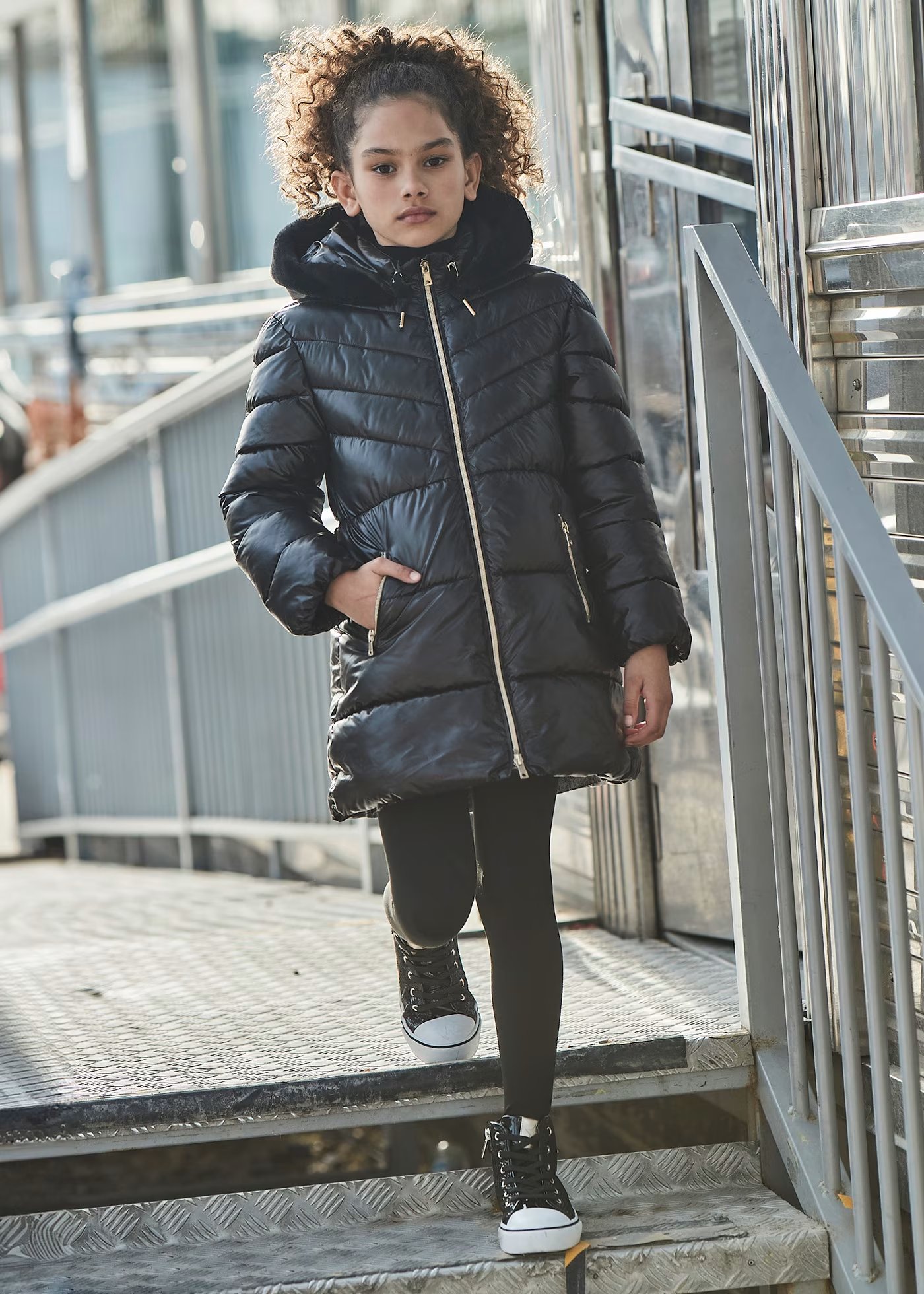 Mayoral Kız Çocuk Uzun Mont 10/16 Yaş SİYAH