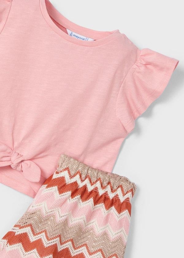 Mayoral Kız Çocuk Zigzag Şortlu Takım 4-8 Yaş Turuncu