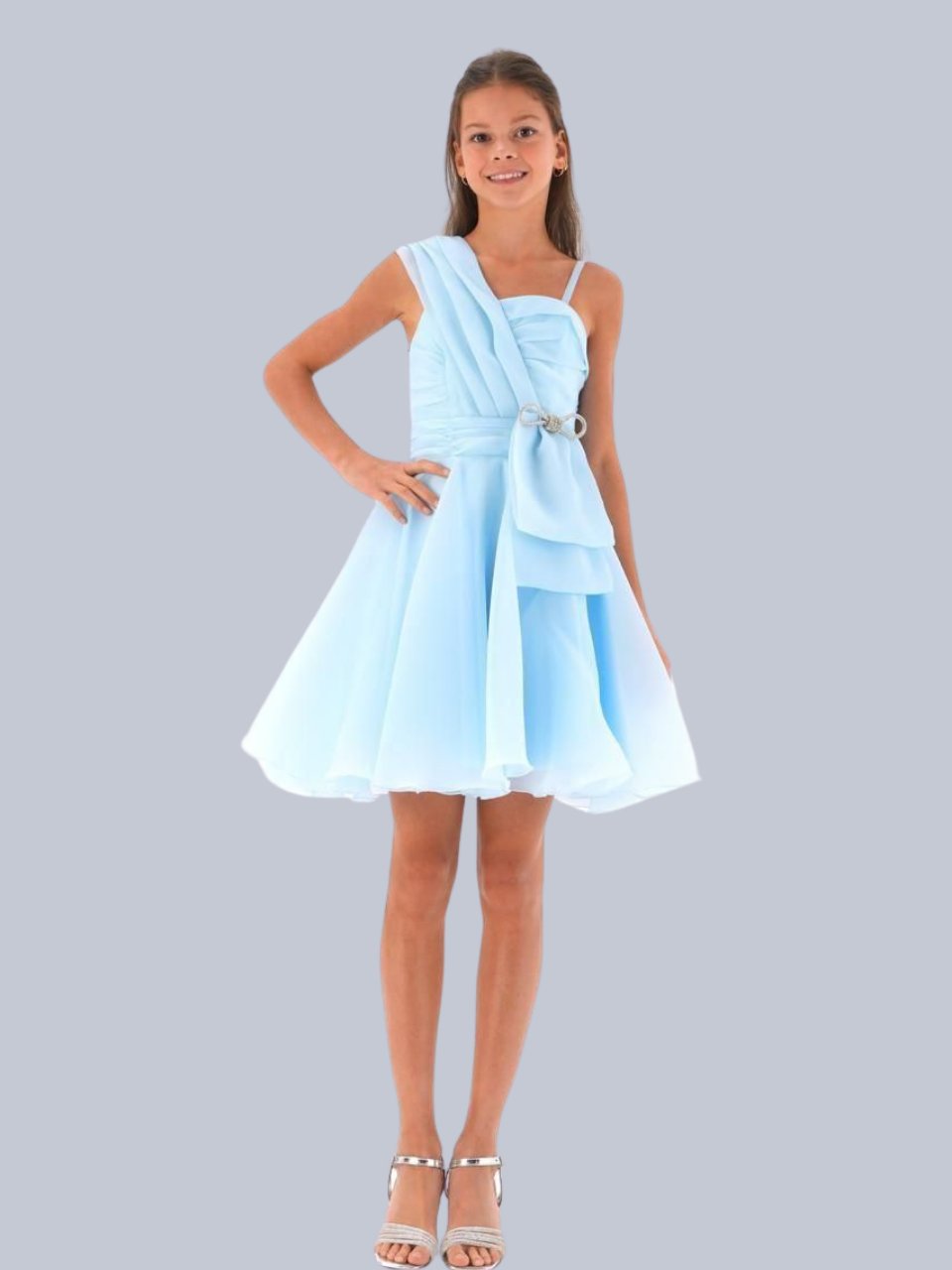Miss Helina Kız Çocuk Abiye Elbise 11-15 Yaş Mavi