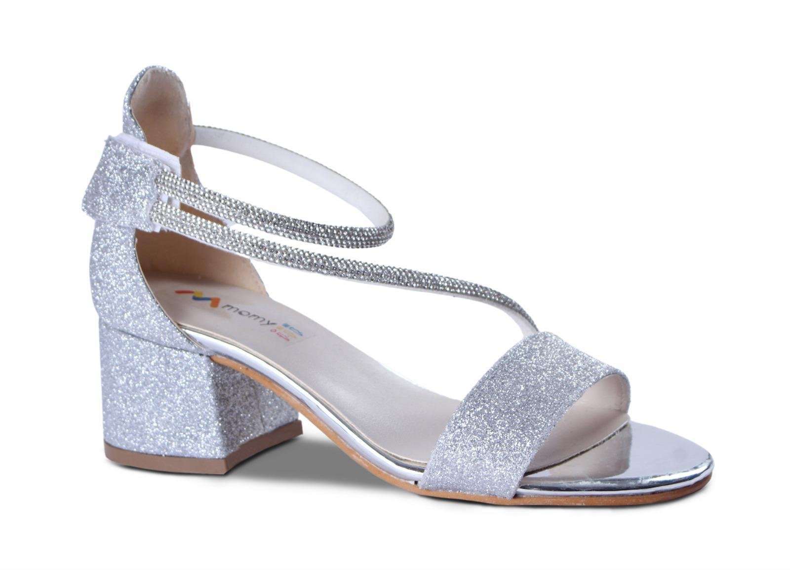 Moomy Abiye Topuklu Ayakkabı 31-36 Numara Gümüş