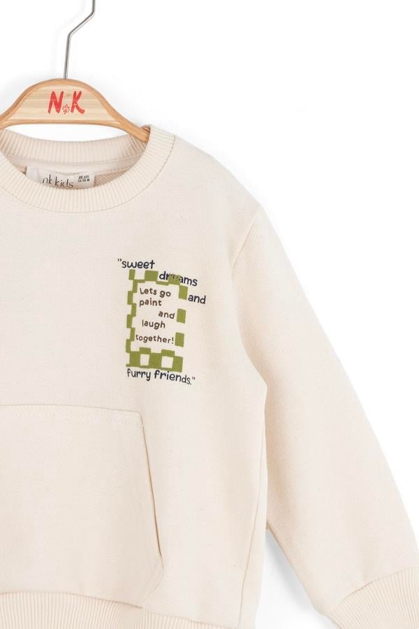 Nk Erkek Bebek Friend Sweatshirt 1-4 Yaş Krem