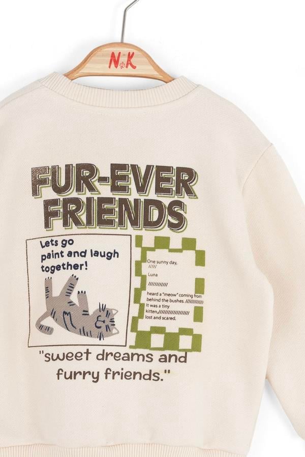 Nk Erkek Bebek Friend Sweatshirt 1-4 Yaş Krem