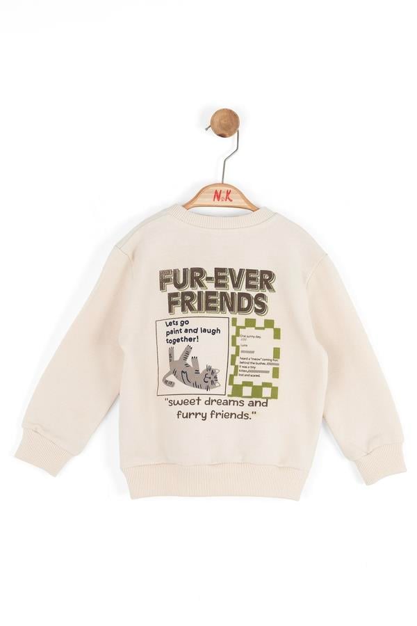 Nk Erkek Bebek Friend Sweatshirt 1-4 Yaş Krem