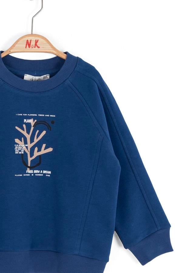 Nk Erkek Bebek Plant Sweatshirt 1-4 Yaş Mavi