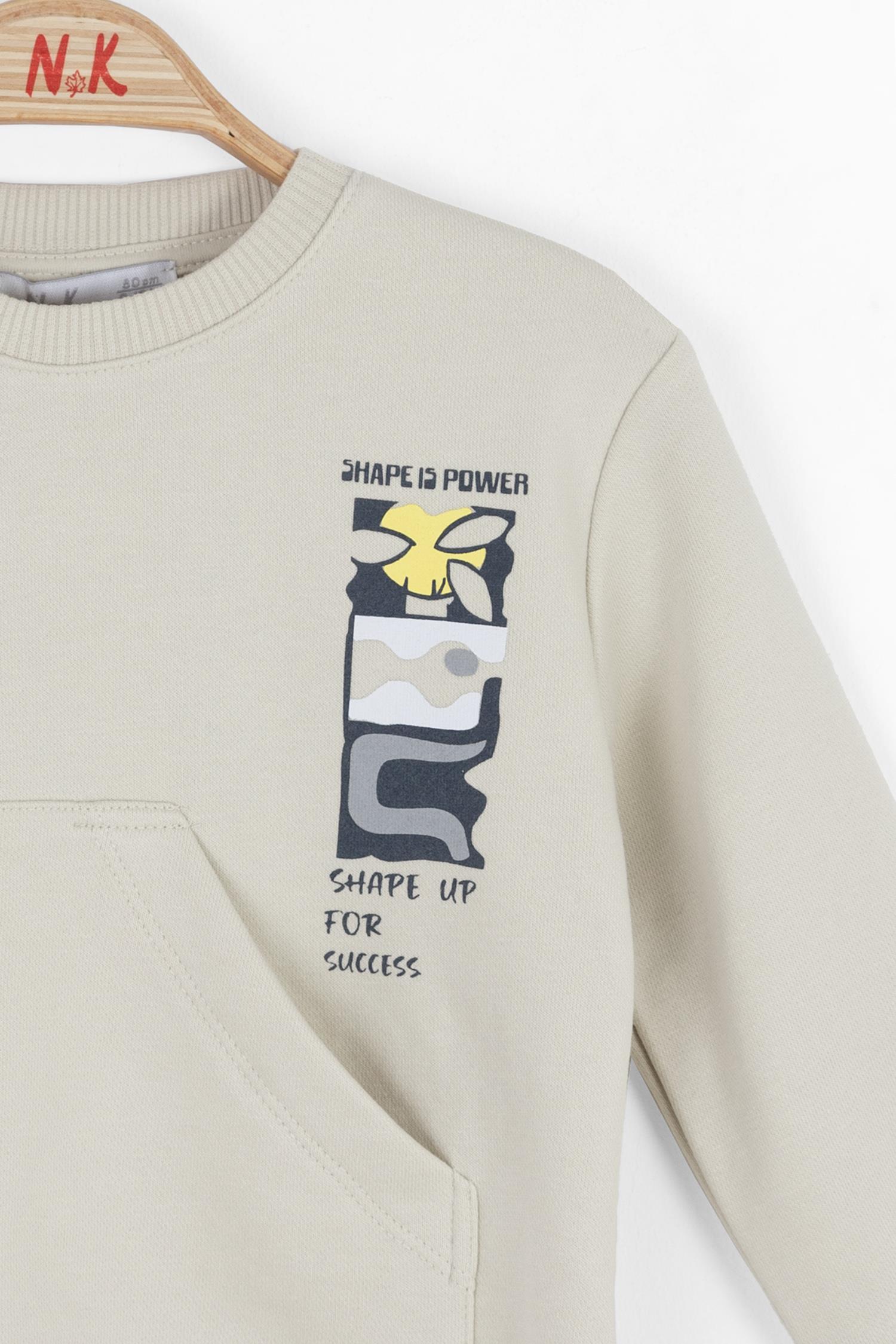 Nk Erkek Bebek Power Sweatshirt 1-4 Yaş KREM