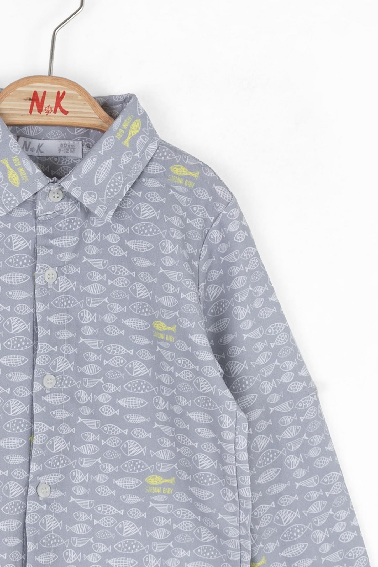 Nk Erkek Bebek Sardina Gömlek 1-4 Yaş Gri