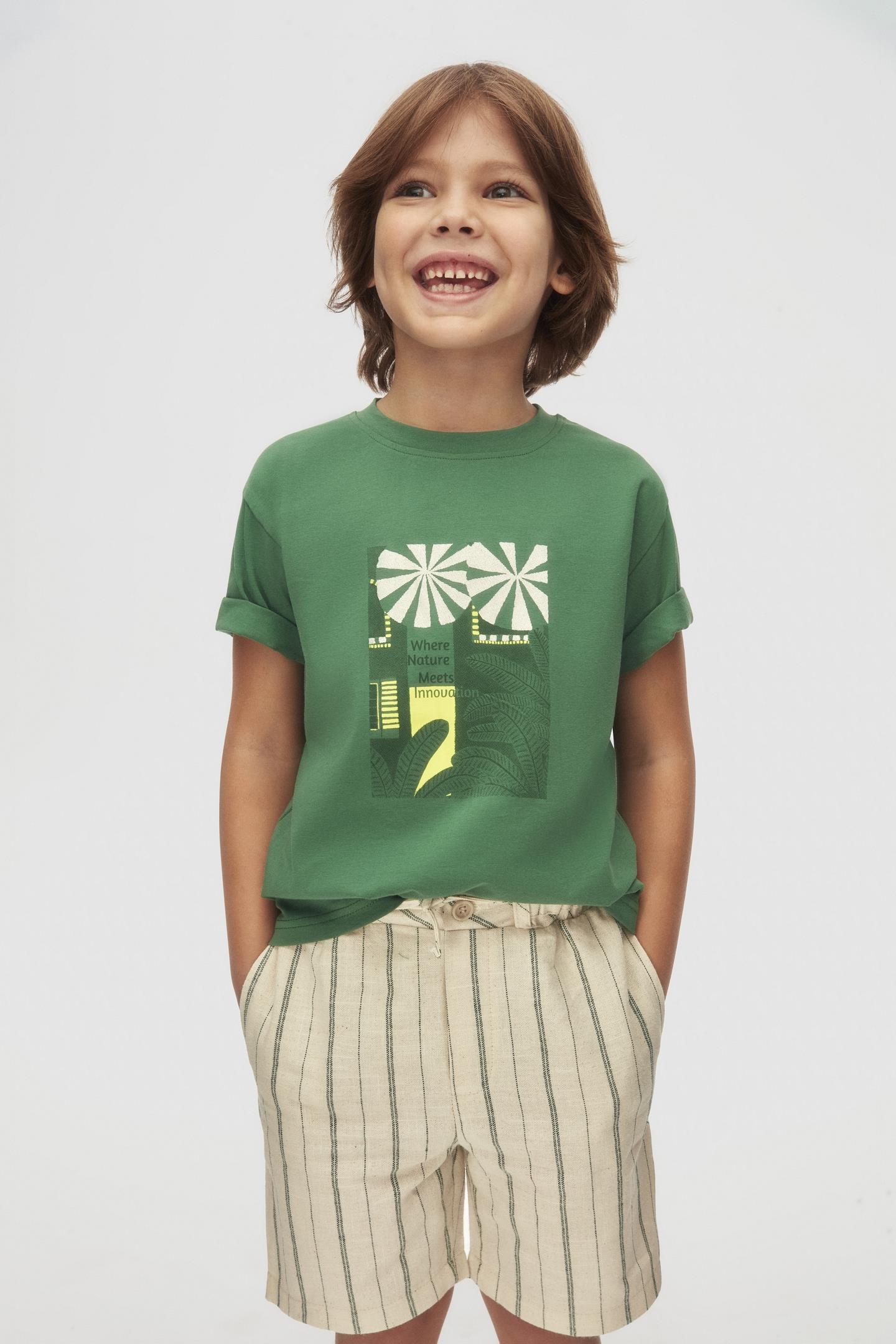 Nk Erkek Çocuk Baseball Tshirt 4-8 Yaş Yeşil