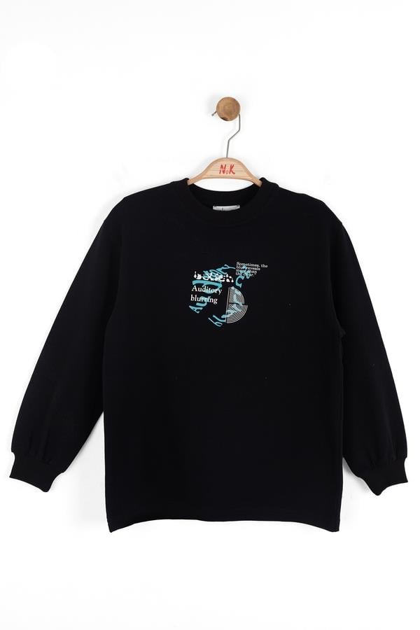 Nk Erkek Çocuk Blur Sweatshirt 8-14 Yaş Siyah