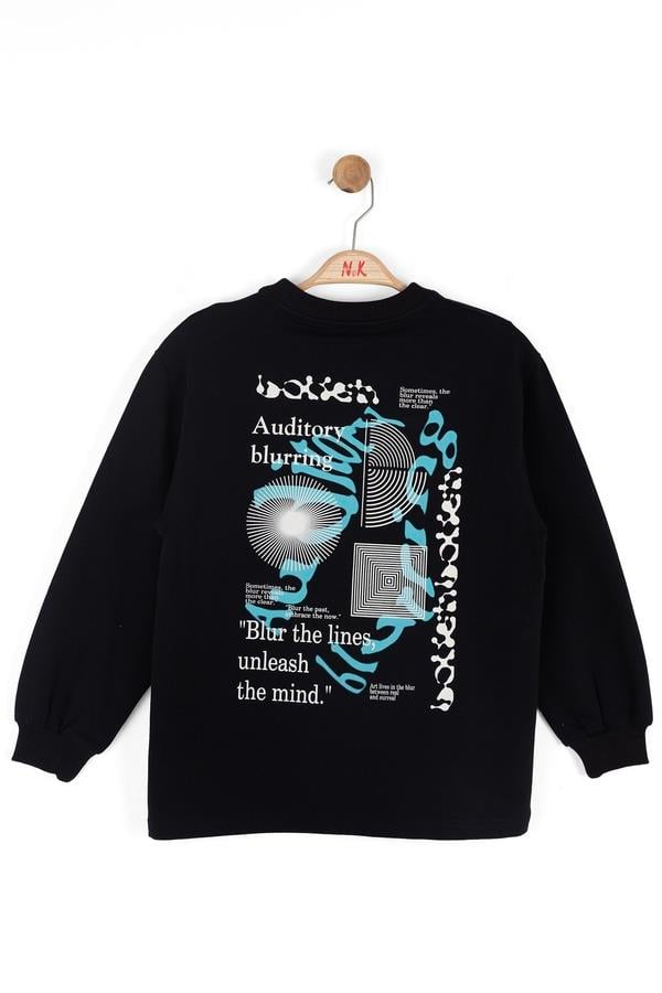 Nk Erkek Çocuk Blur Sweatshirt 8-14 Yaş Siyah