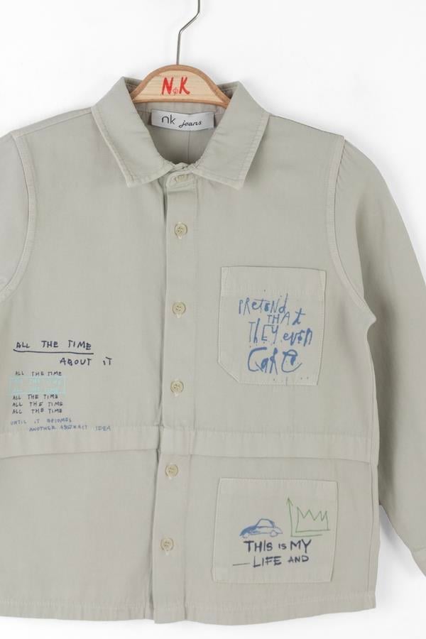 Nk Erkek Çocuk Car Gömlek 4-8 Yaş Gri