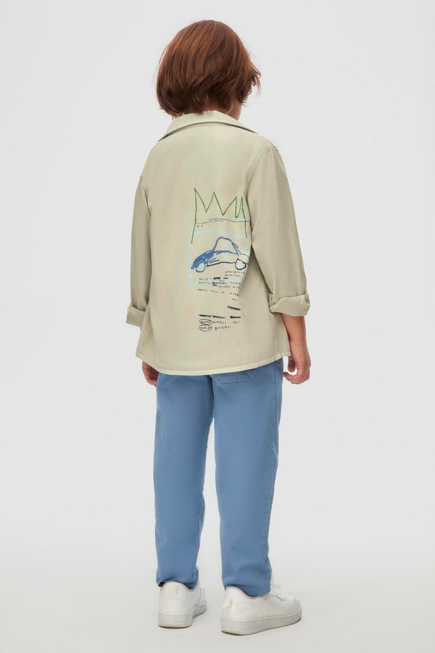 Nk Erkek Çocuk Car Gömlek 4-8 Yaş Gri