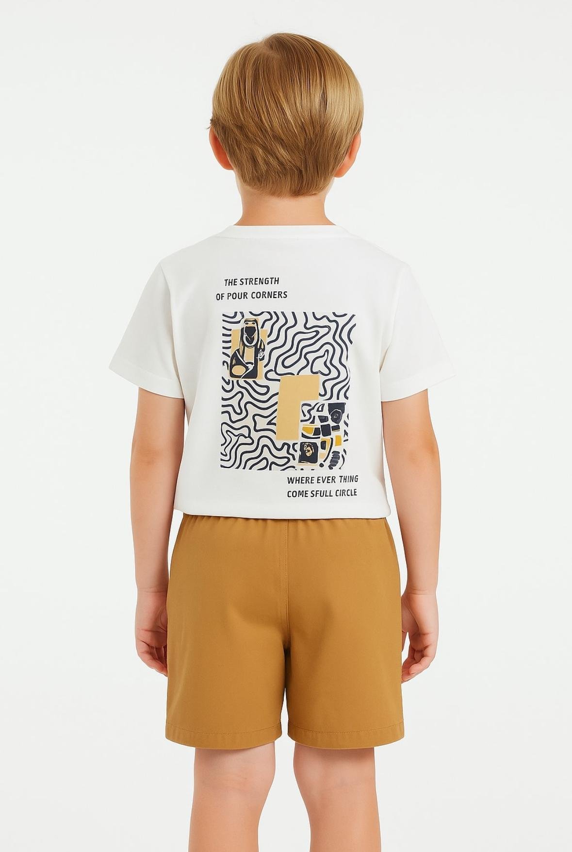 Nk Erkek Çocuk Circle Tshirt 4-8 Yaş Ekru