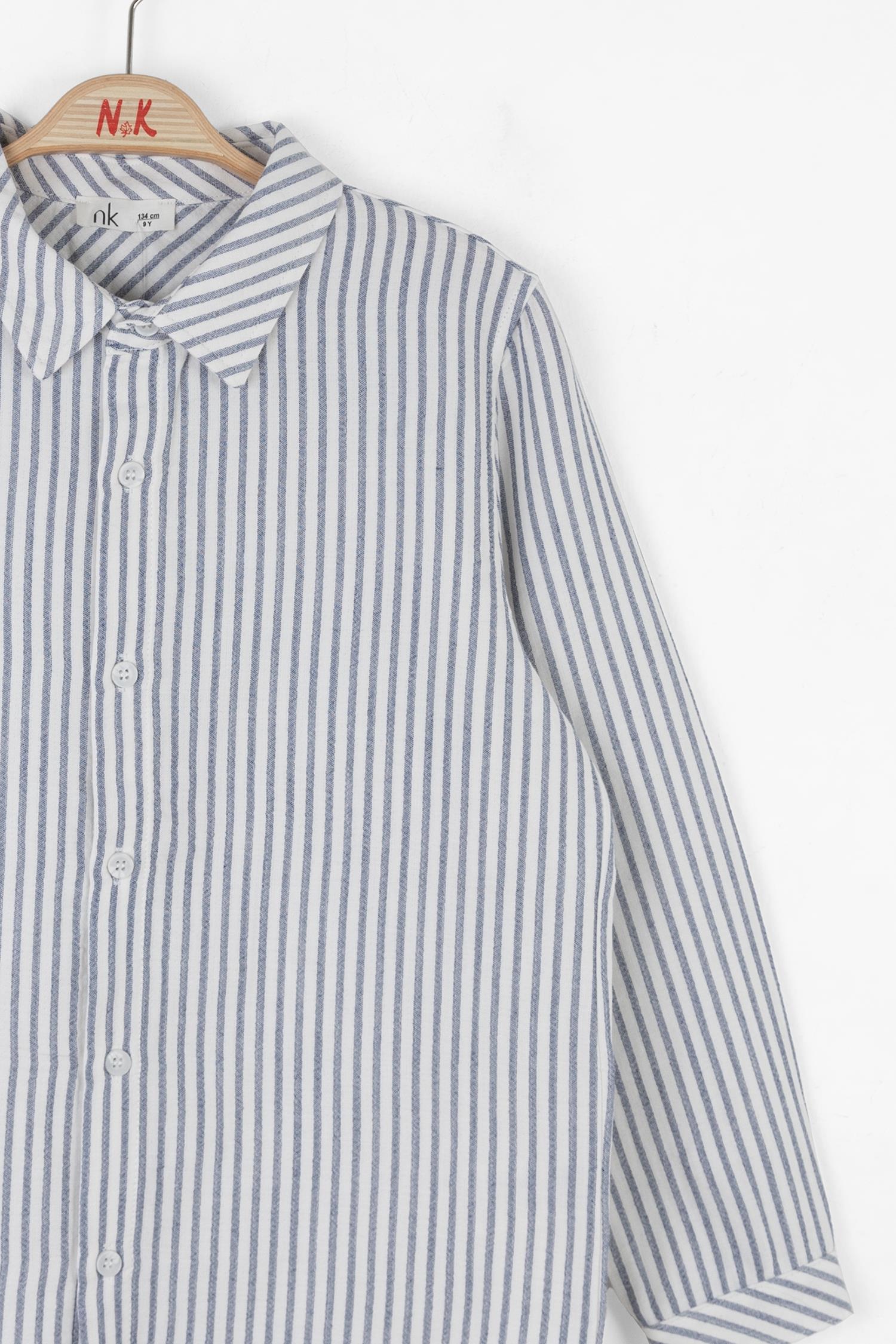 Nk Erkek Çocuk Çizgili Gömlek 8-14 Yaş Mavi