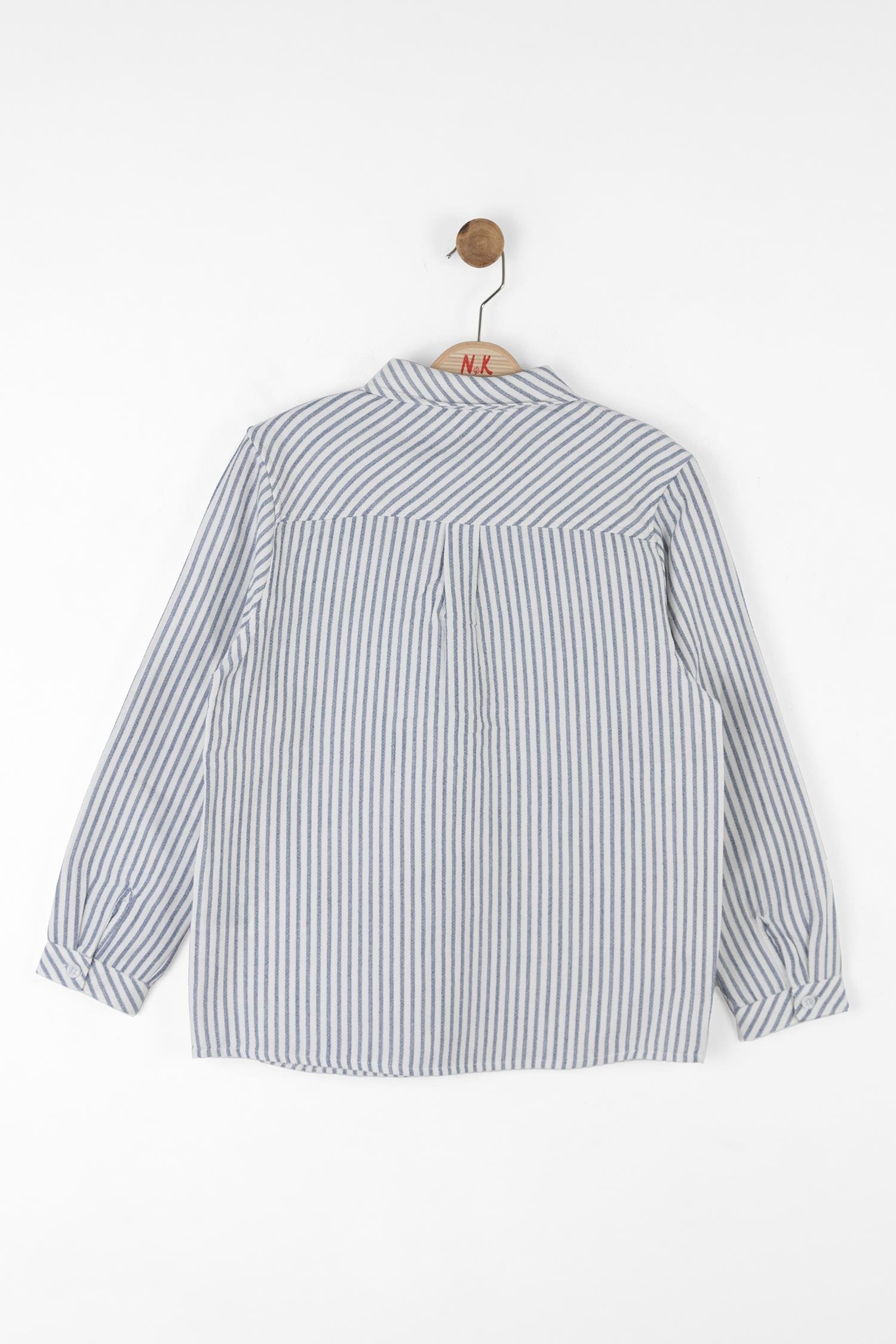 Nk Erkek Çocuk Çizgili Gömlek 8-14 Yaş Mavi