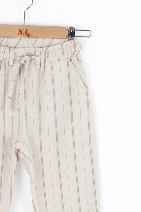 Nk Erkek Çocuk Çizgili Pantolon 4-8 Yaş Krem