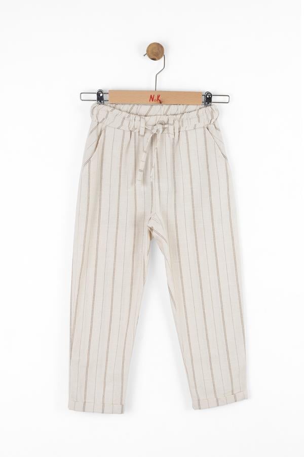 Nk Erkek Çocuk Çizgili Pantolon 4-8 Yaş Krem