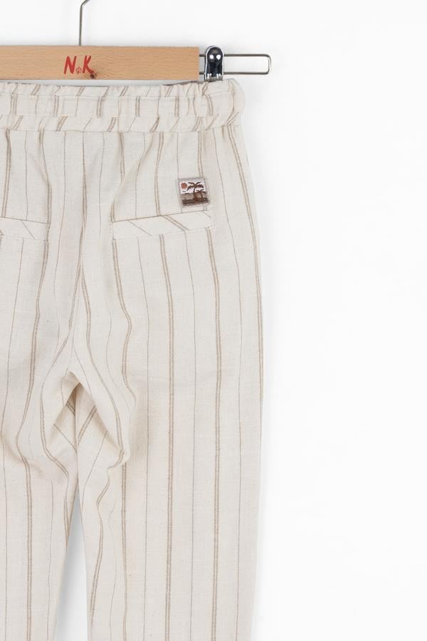Nk Erkek Çocuk Çizgili Pantolon 4-8 Yaş Krem