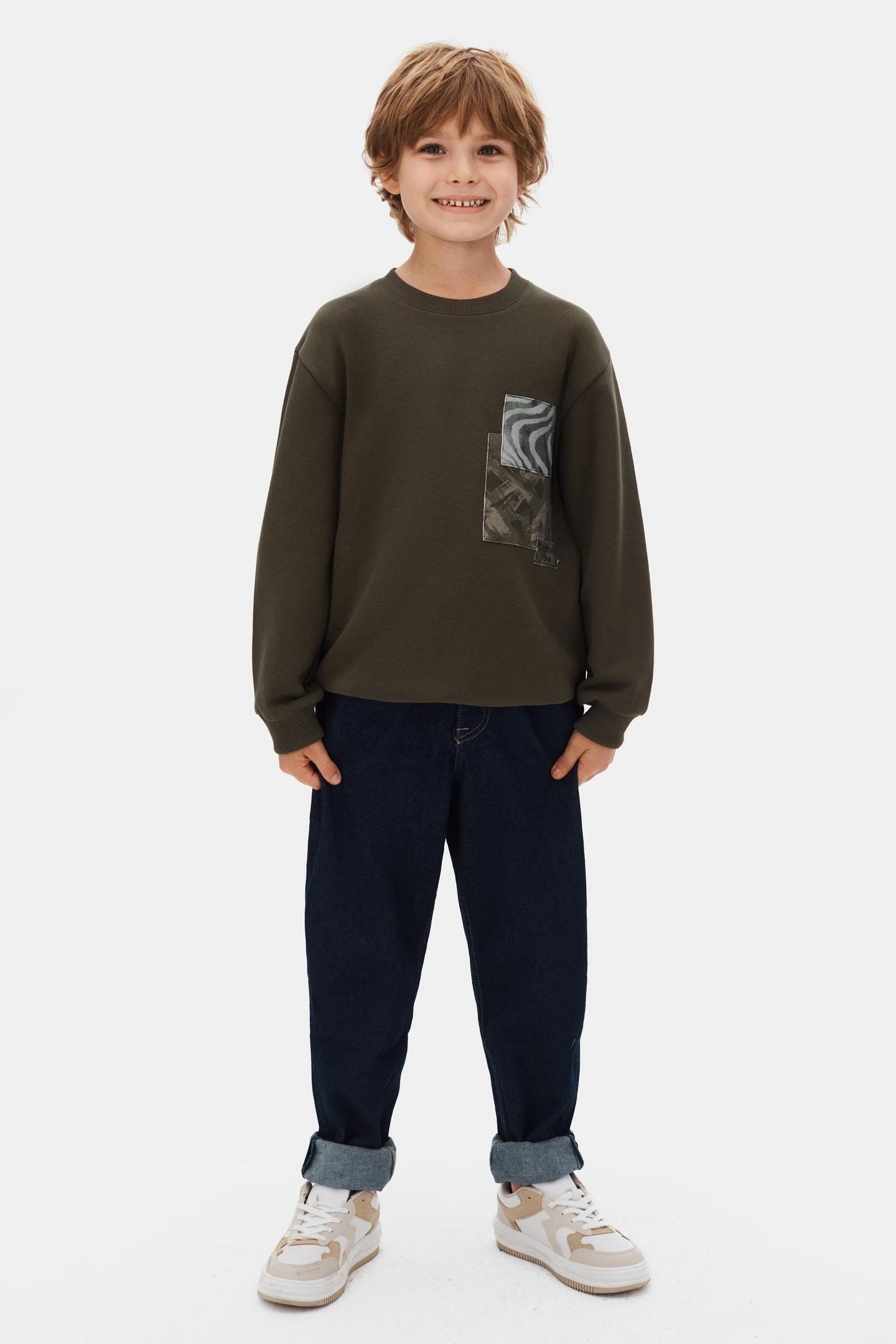 Nk Erkek Çocuk Depthsof Sweatshirt 8-14 Yaş Haki