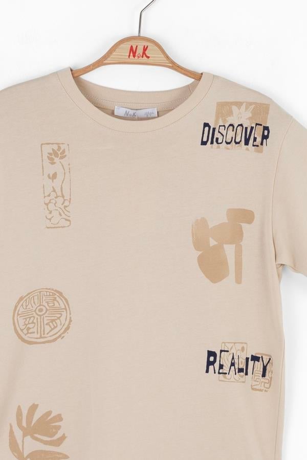 Nk Erkek Çocuk Discover Tshirt 8-14 Yaş Krem