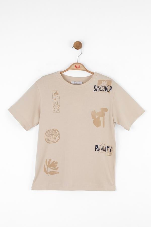 Nk Erkek Çocuk Discover Tshirt 8-14 Yaş Krem