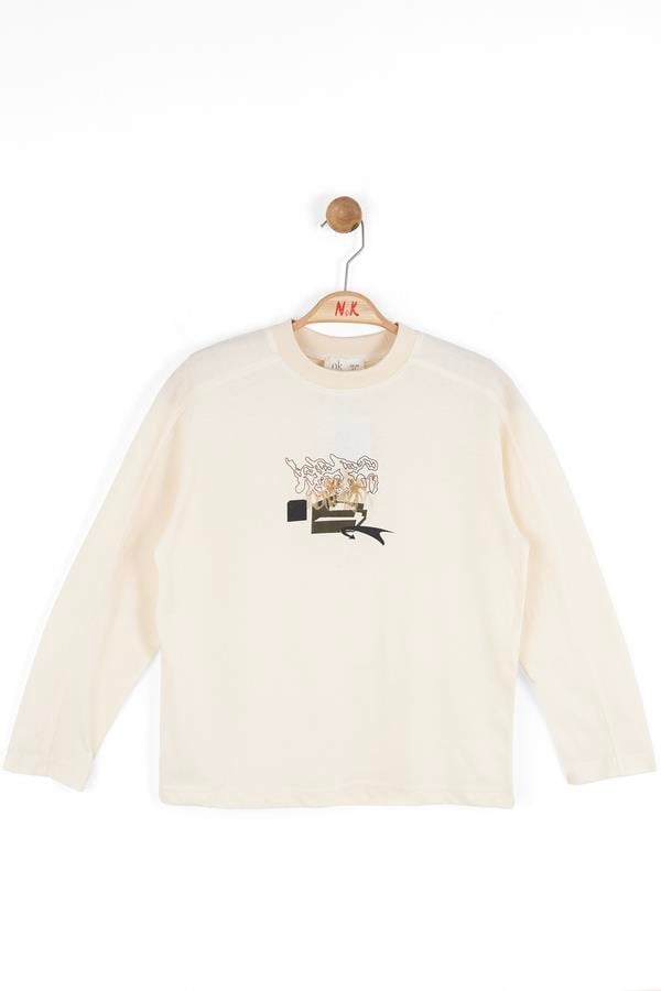 Nk Erkek Çocuk Formative Sweatshirt 8-14 Yaş Krem