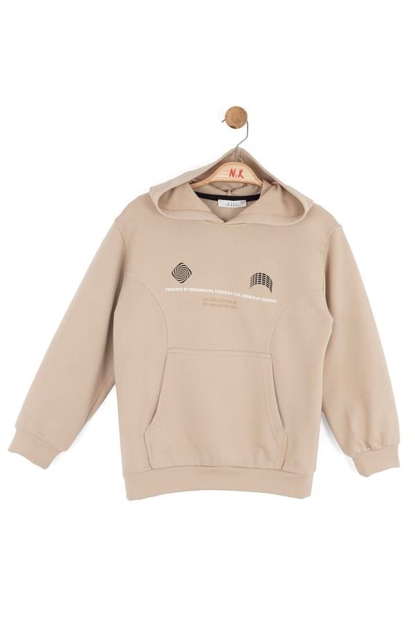 Nk Erkek Çocuk Fun Kapüşonlu Sweatshirt 8-14 Yaş Camel