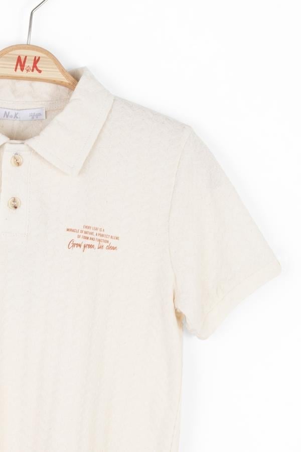 Nk Erkek Çocuk Grow Polo Yaka Tshirt 8-14 Yaş Krem