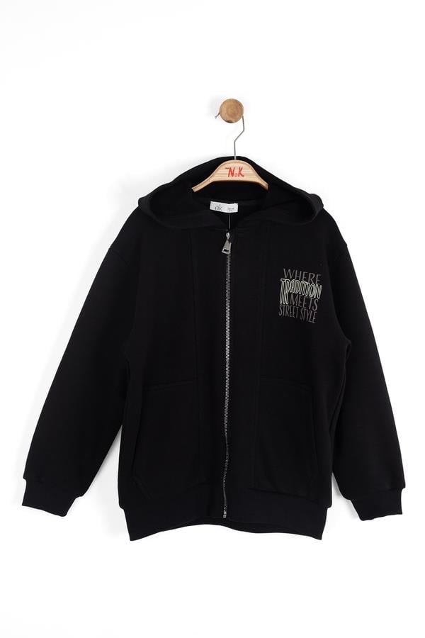 Nk Erkek Çocuk Havana Fermuarlı Sweatshirt 8-14 Yaş Siyah