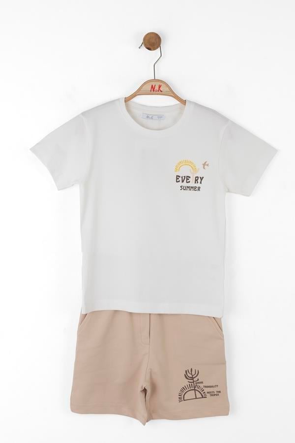Nk Erkek Çocuk Kaktüs Şortlu Takım 4-8 Yaş Ekru