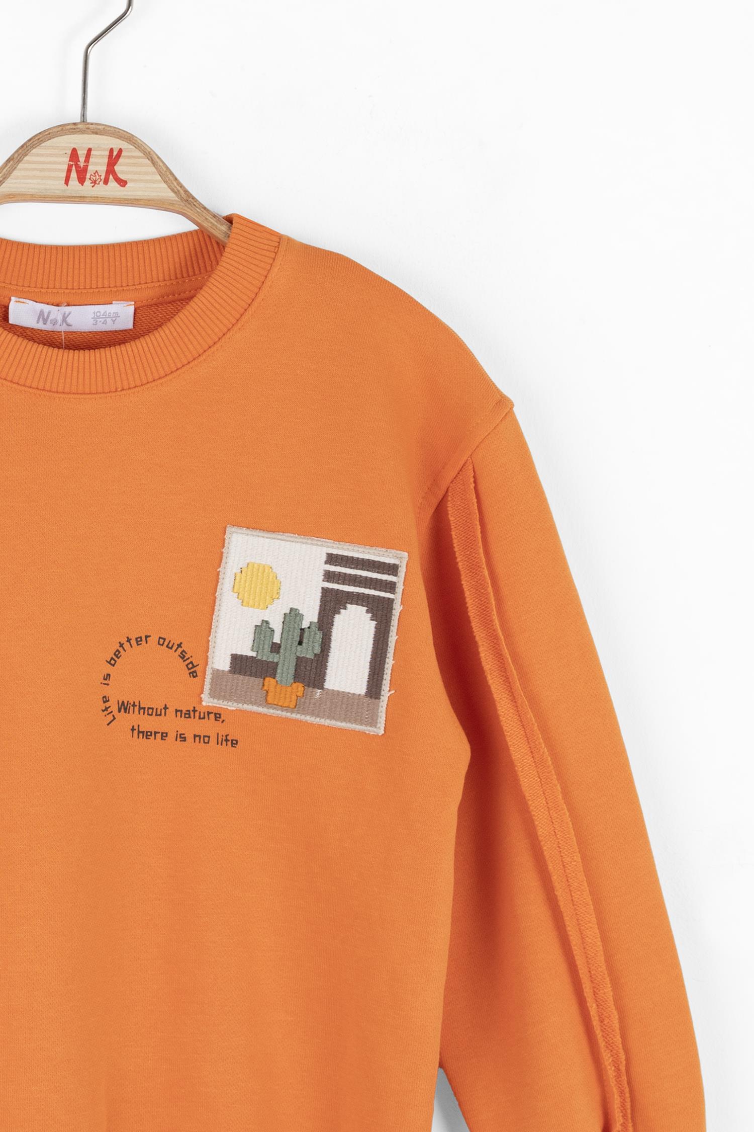 Nk Erkek Çocuk Kaktüs Sweatshirt 4-8 Yaş ORANJ