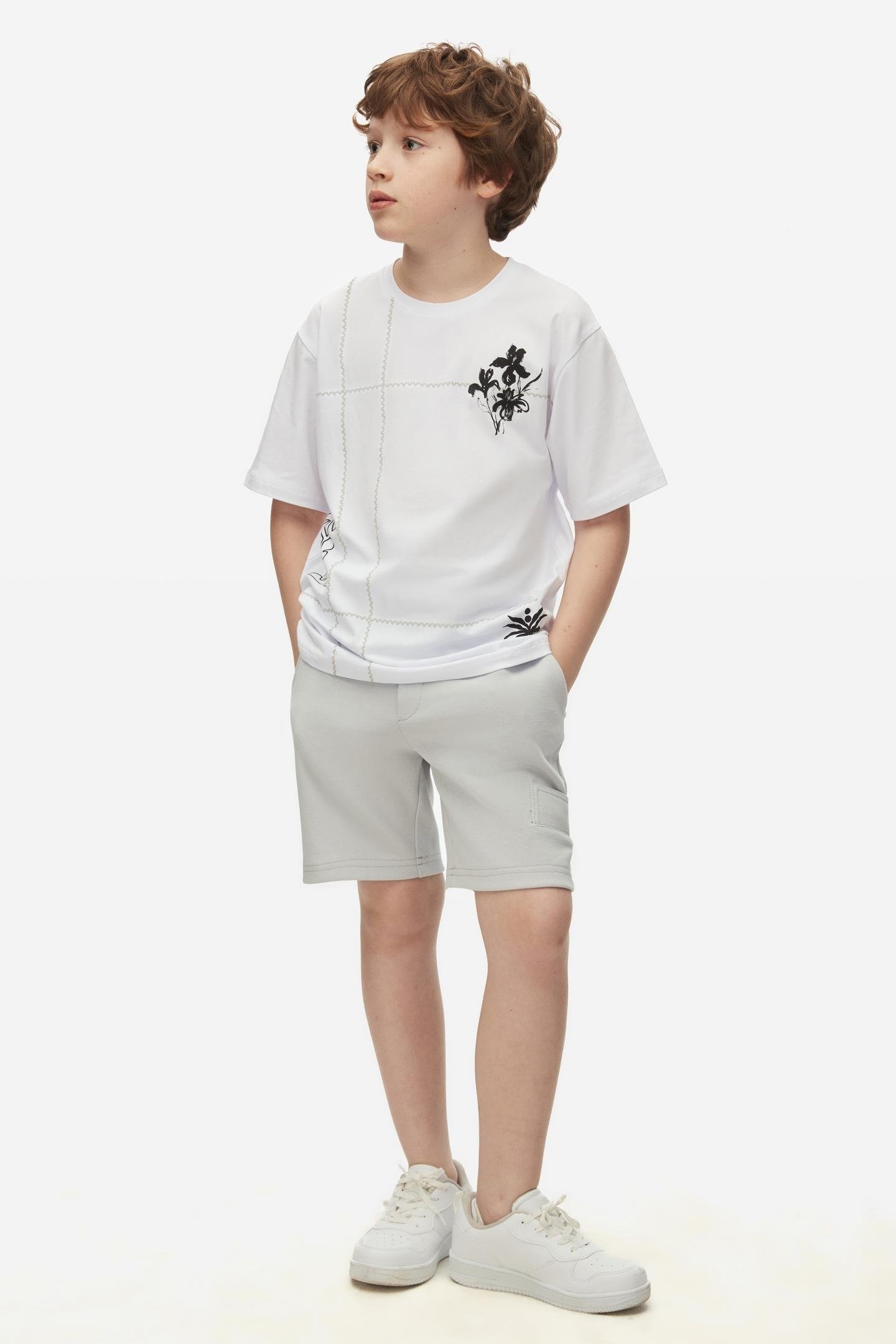 Nk Erkek Çocuk Macron Şort 8-14 Yaş Gri