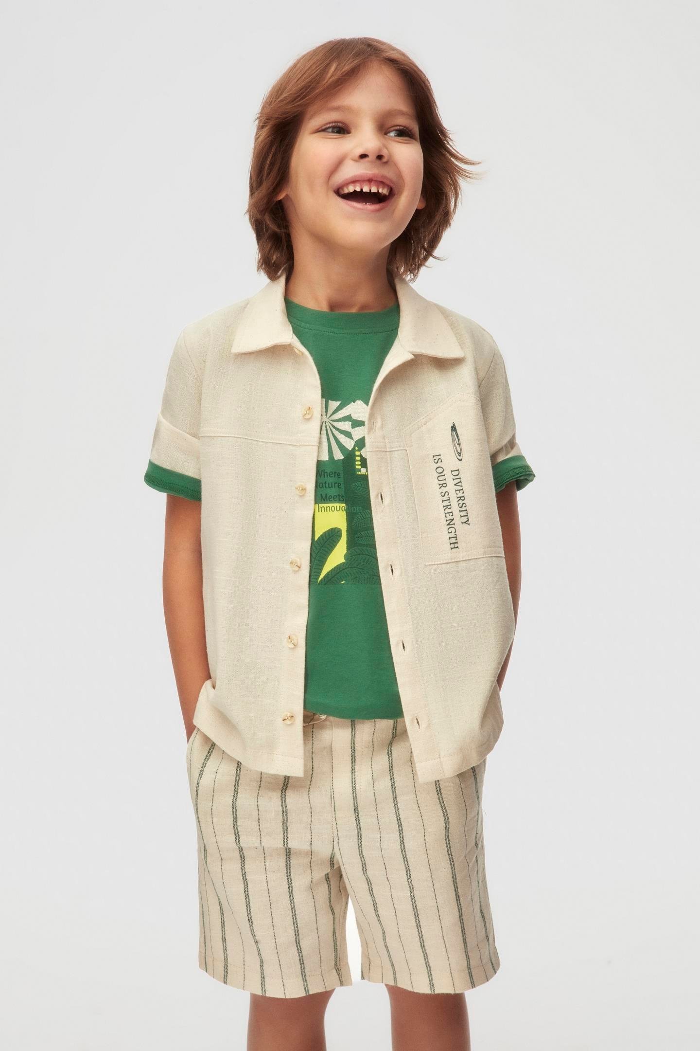 Nk Erkek Çocuk Memories Gömlek 4-8 Yaş Krem