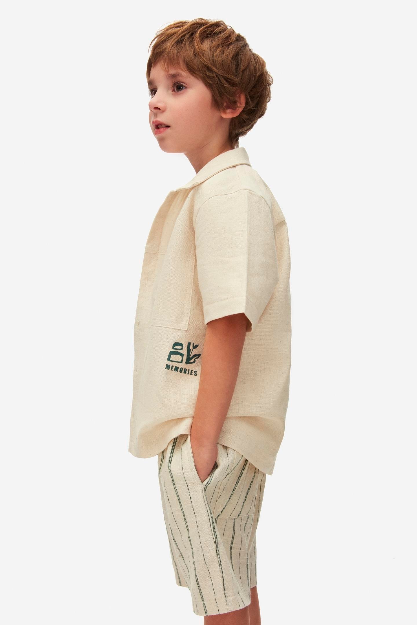 Nk Erkek Çocuk Memories Gömlek 4-8 Yaş Krem
