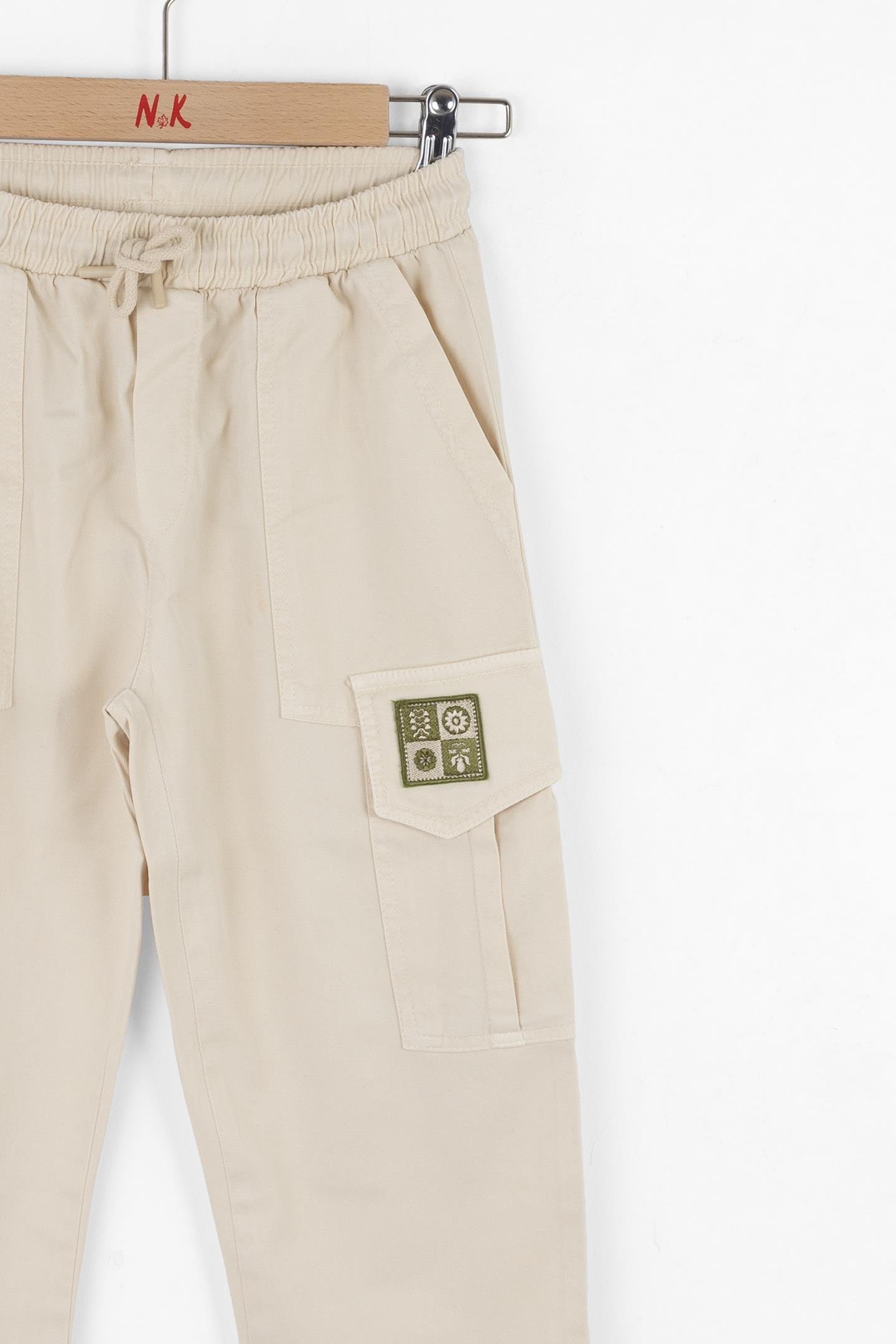 Nk Erkek Çocuk Motif Pantolon 8-14 Yaş Krem