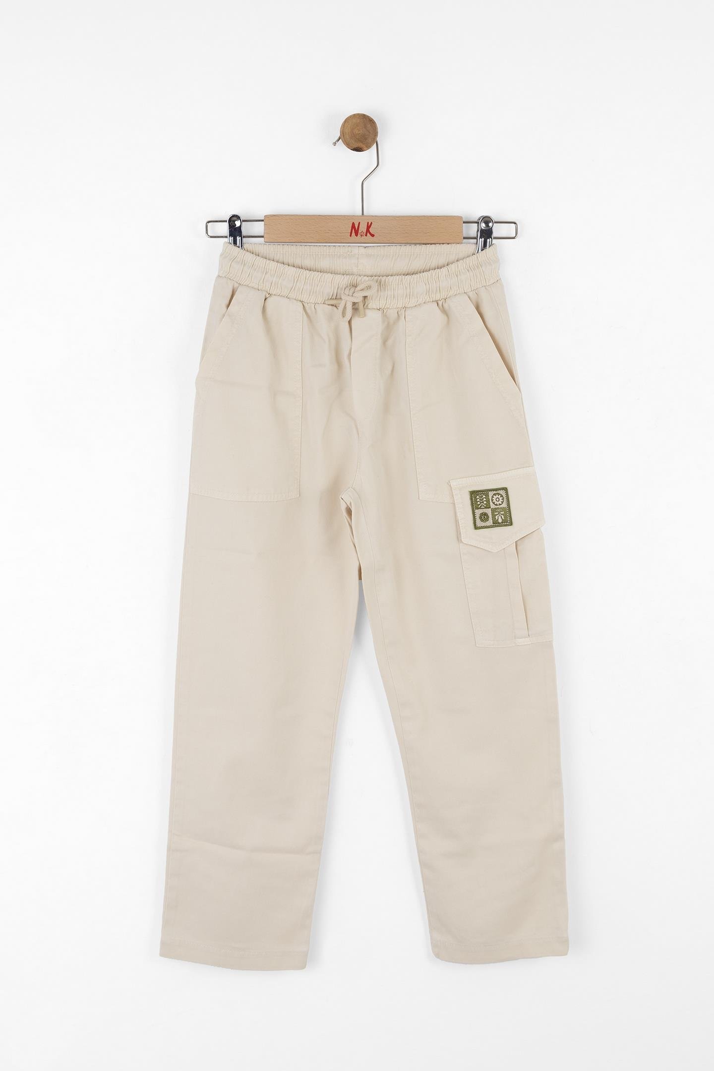 Nk Erkek Çocuk Motif Pantolon 8-14 Yaş Krem
