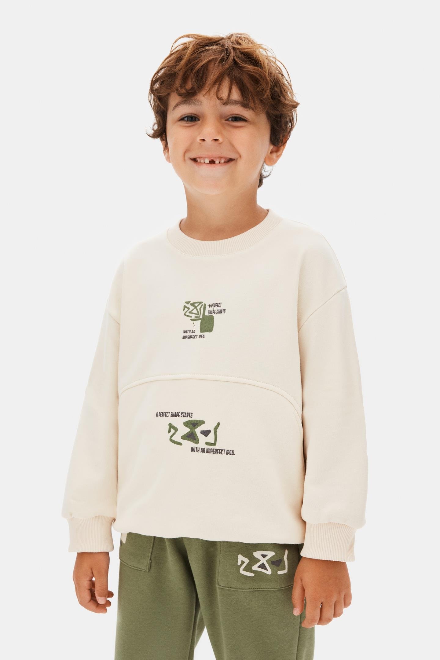 Nk Erkek Çocuk Start Sweatshirt 4-8 Yaş Krem