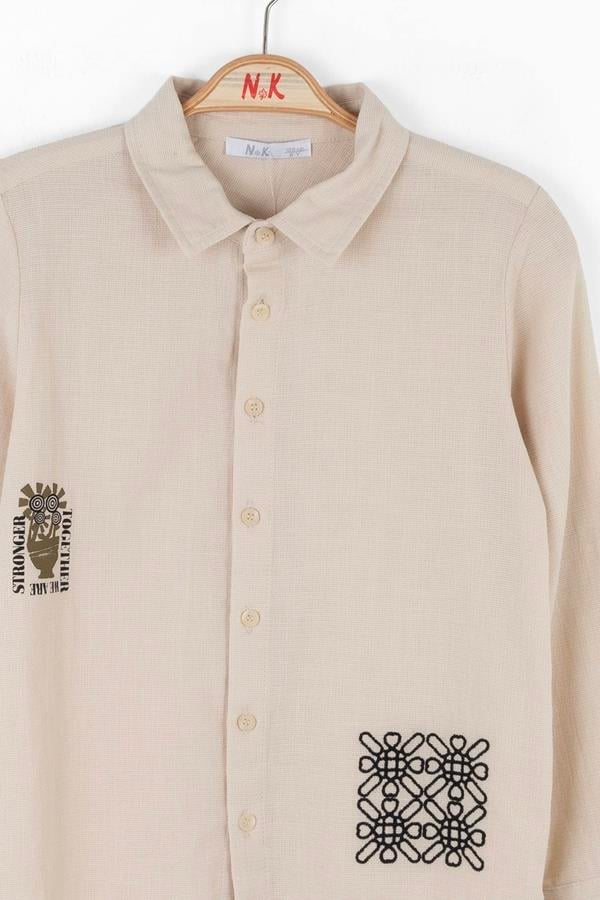 Nk Erkek Çocuk Stronger Gömlek 8-14 Yaş Krem