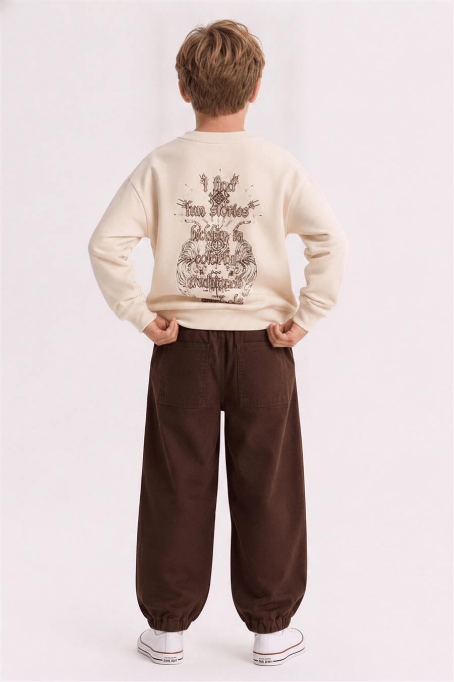 Nk Erkek Çocuk Symbol Sweat 8-14 Yaş Ekru
