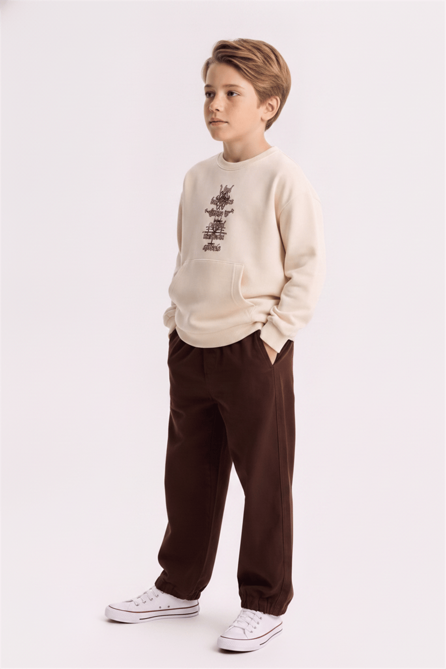 Nk Erkek Çocuk Symbol Sweat 8-14 Yaş Ekru