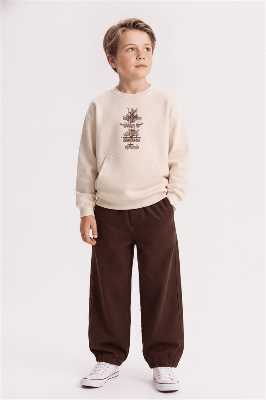 Nk Erkek Çocuk Symbol Sweat 8-14 Yaş Ekru