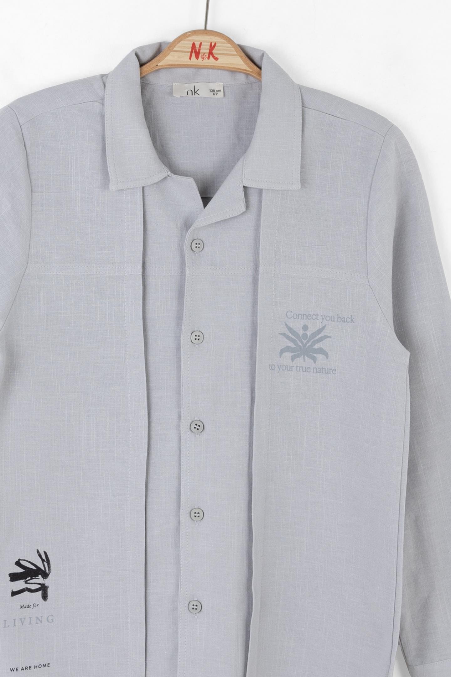 Nk Erkek Çocuk True Gömlek 8-14 Yaş Gri
