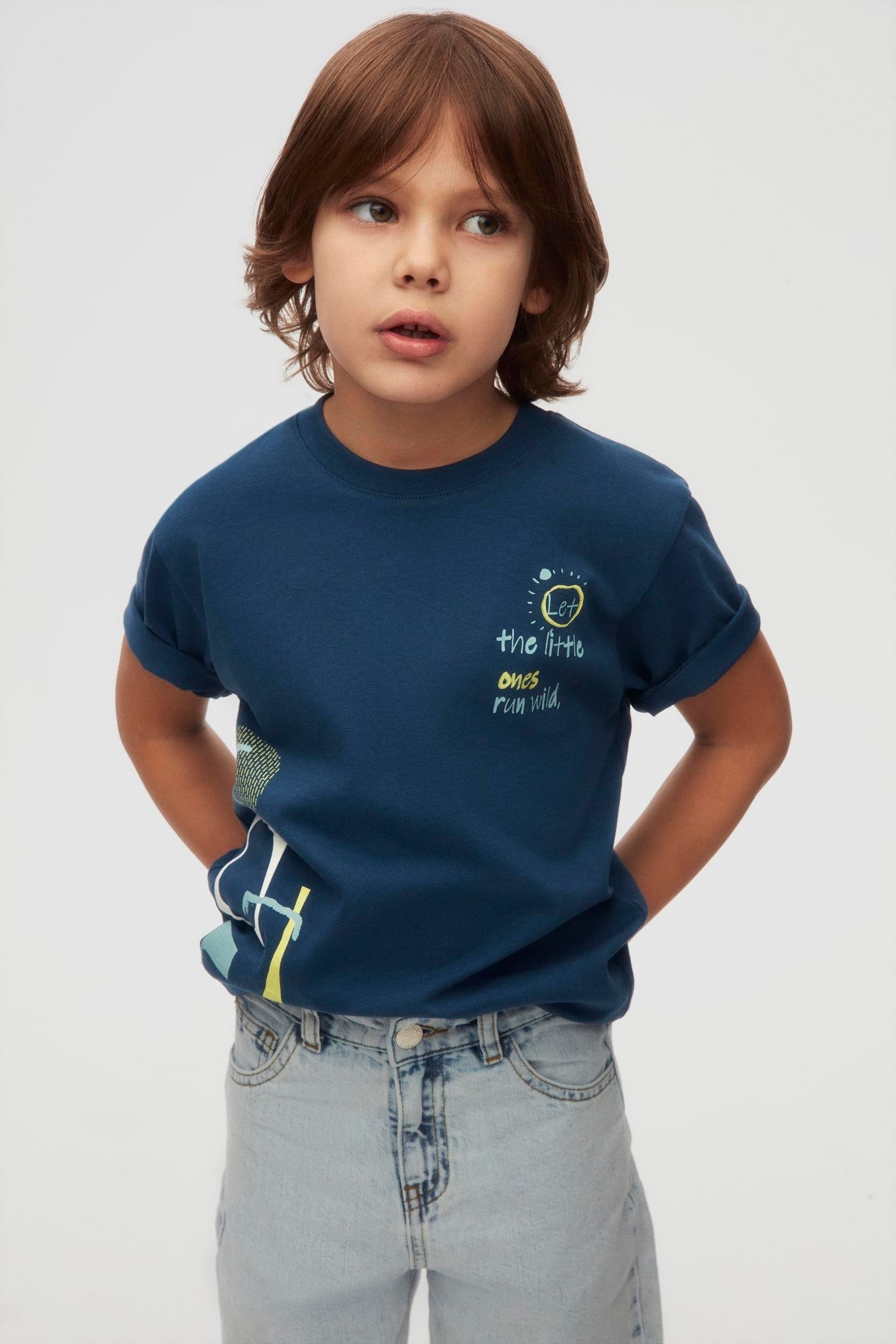 Nk Erkek Çocuk Wild Tshirt 4-8 Yaş İndigo