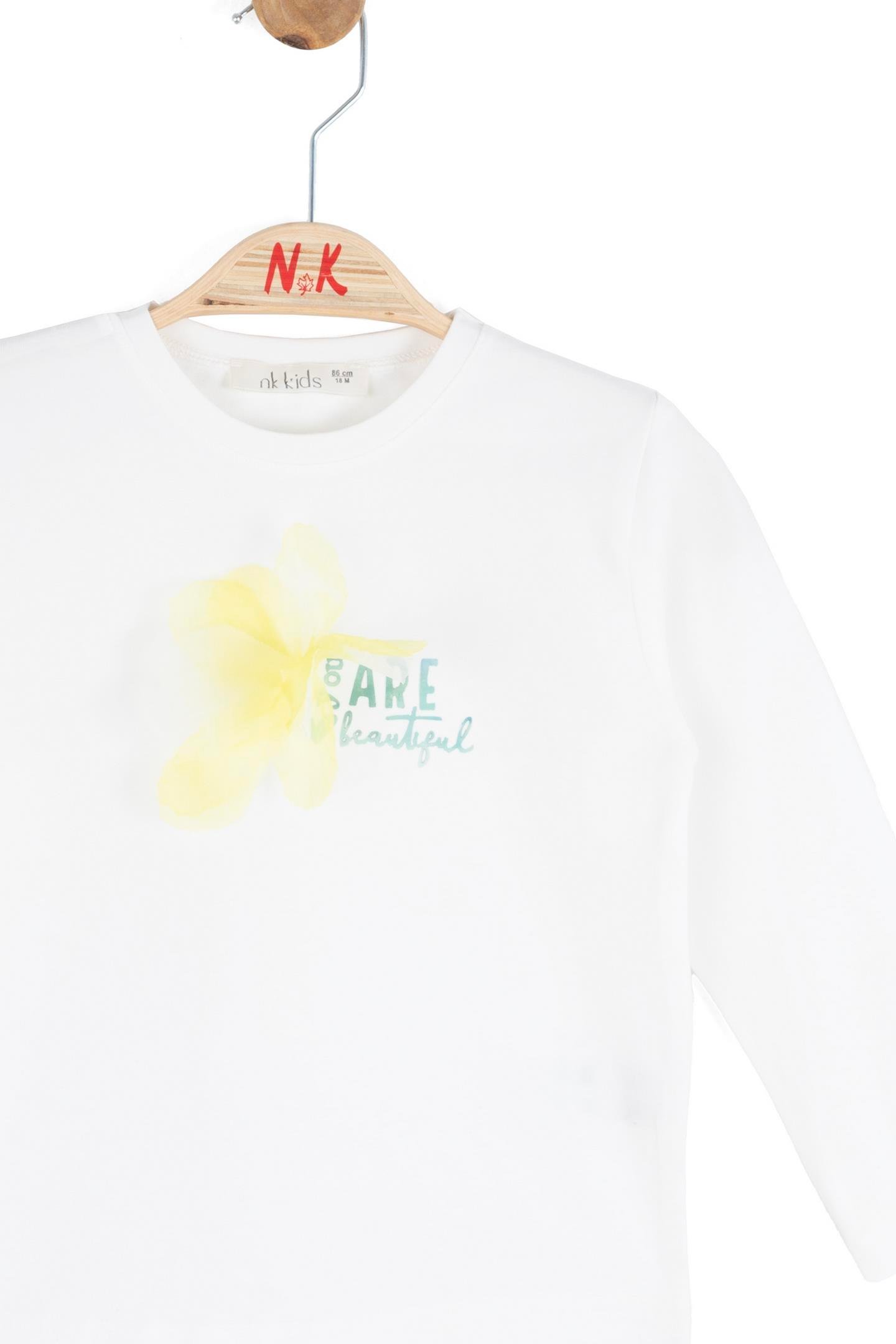 Nk Kız Bebek Beautıful Sweatshirt 1-4 Yaş Ekru