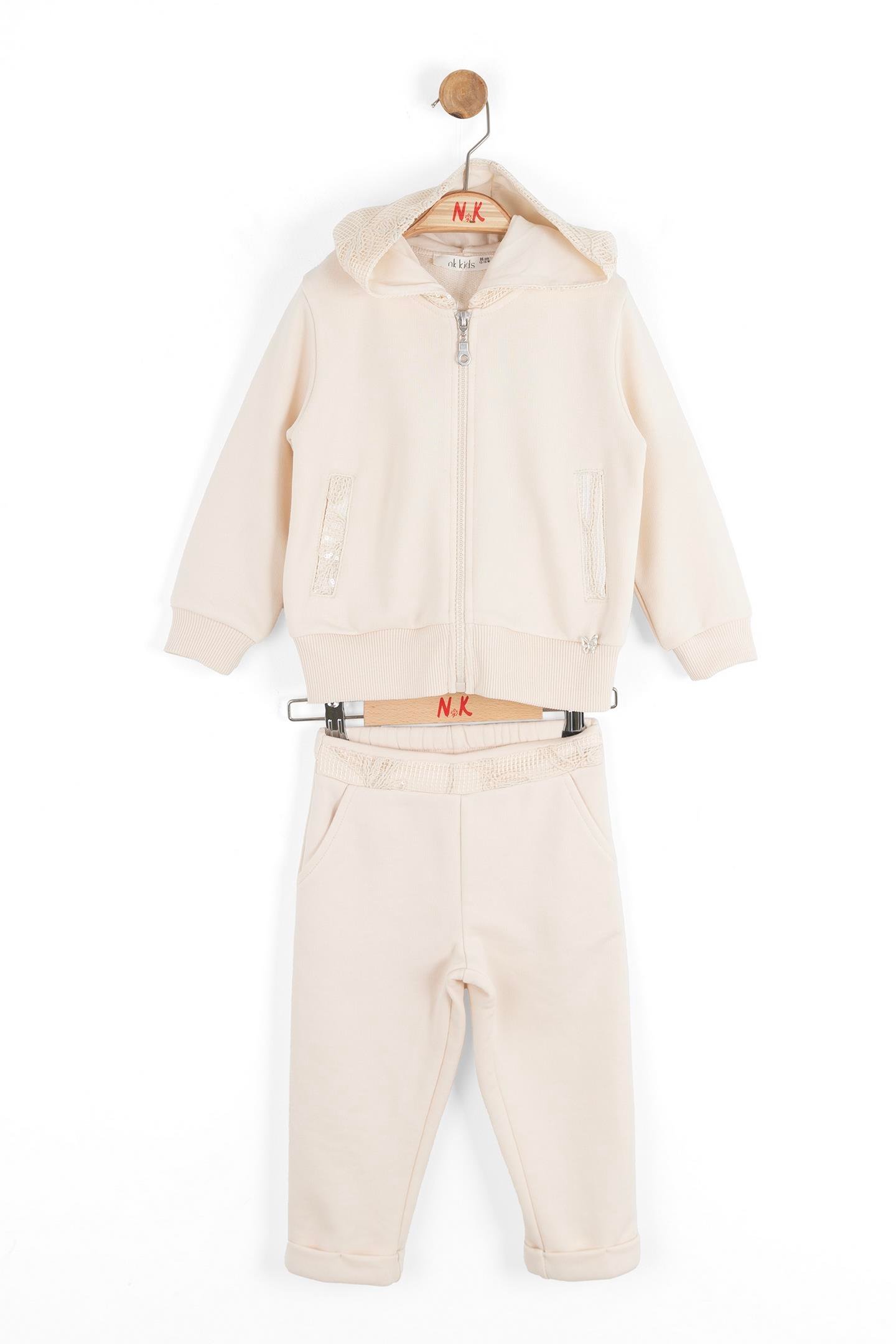 Nk Kız Bebek File Takım 1-4 Yaş Krem