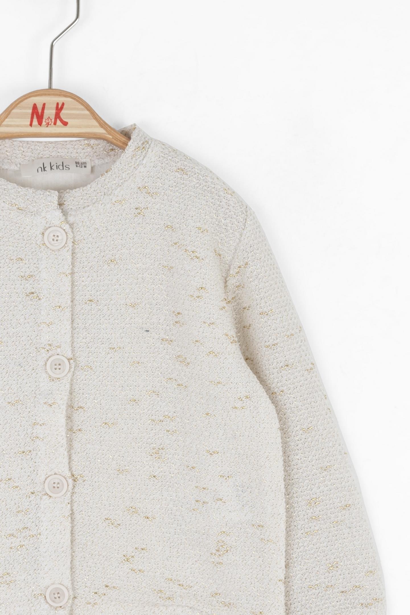 Nk Kız Bebek Glitter Hırka 1-4 Yaş Krem