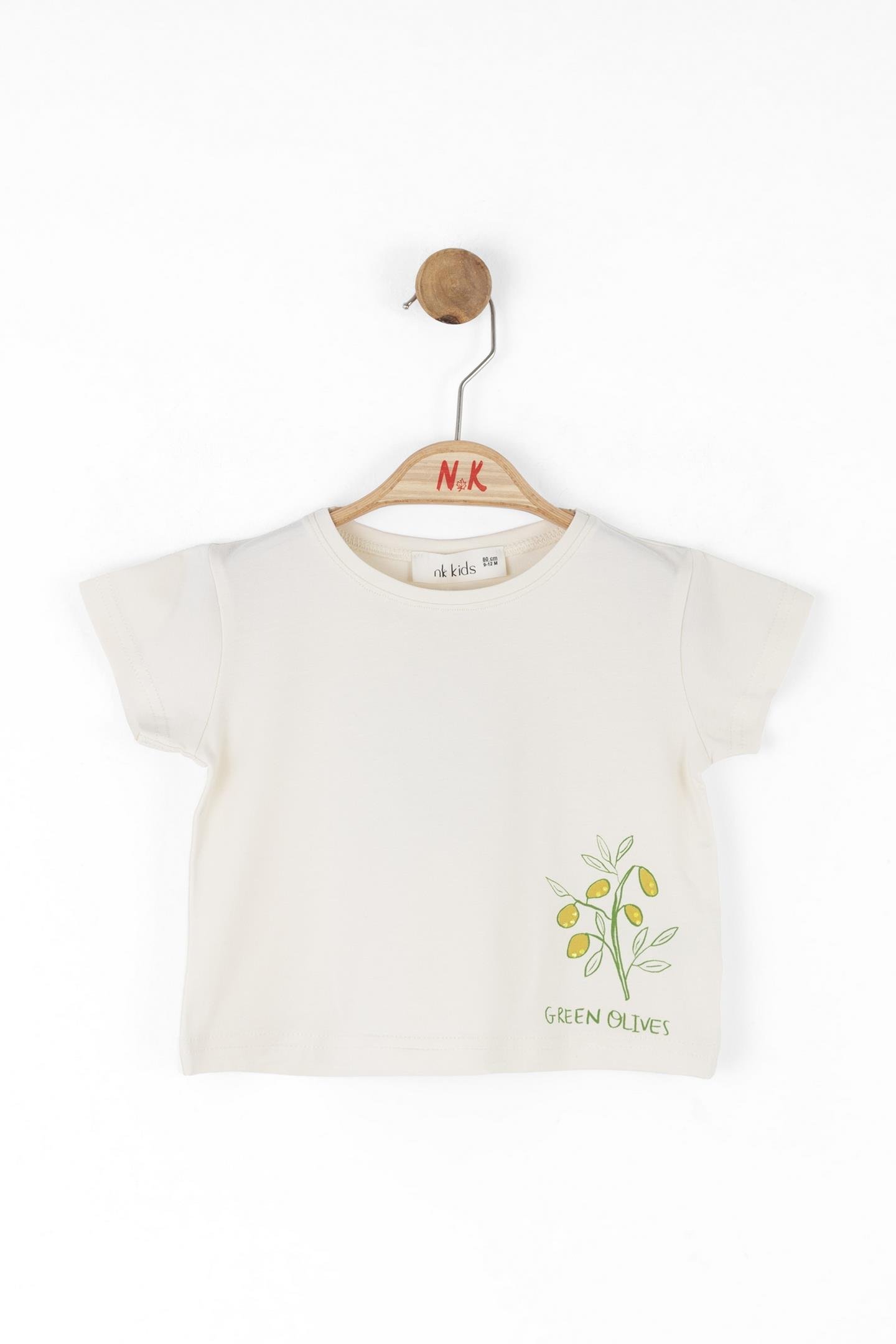 Nk Kız Bebek Green Tshirt 1-4 Yaş Krem