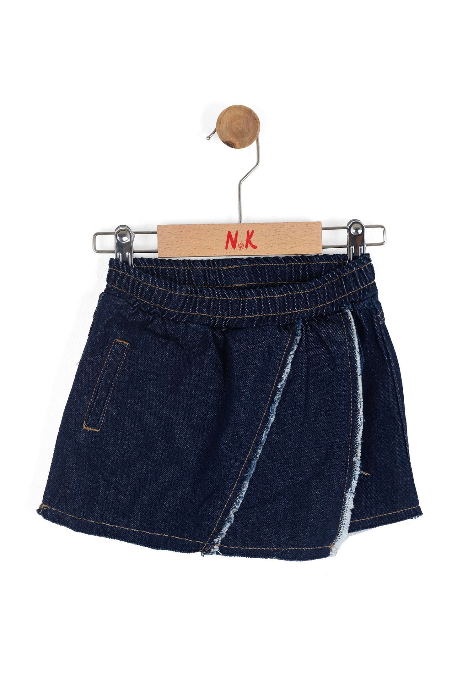 Nk Kız Bebek Jazz Denim Şort Etek 1-4 Yaş Mavi